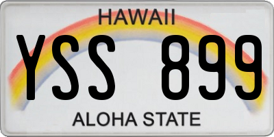 HI license plate YSS899