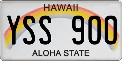 HI license plate YSS900