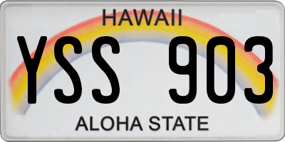 HI license plate YSS903