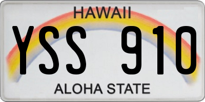 HI license plate YSS910