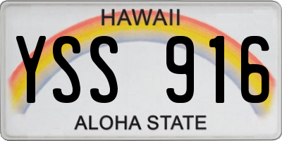 HI license plate YSS916