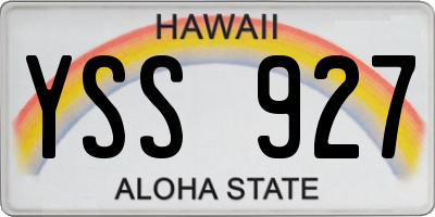 HI license plate YSS927