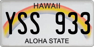 HI license plate YSS933