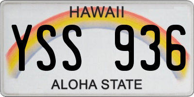 HI license plate YSS936