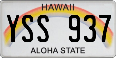 HI license plate YSS937