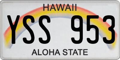 HI license plate YSS953
