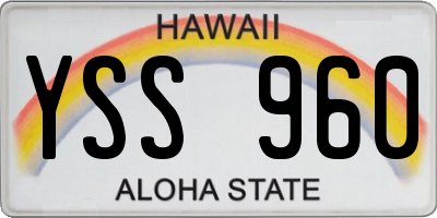 HI license plate YSS960