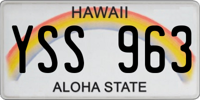 HI license plate YSS963