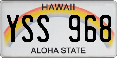 HI license plate YSS968