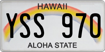 HI license plate YSS970