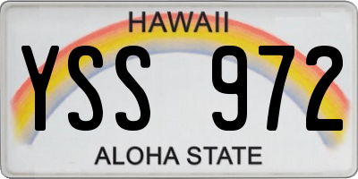 HI license plate YSS972