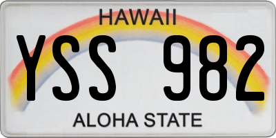 HI license plate YSS982