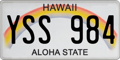 HI license plate YSS984