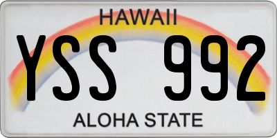 HI license plate YSS992