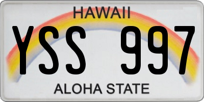 HI license plate YSS997