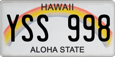 HI license plate YSS998