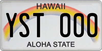 HI license plate YST000