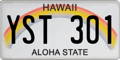 HI license plate YST301