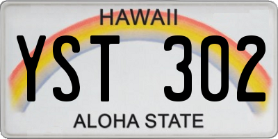 HI license plate YST302