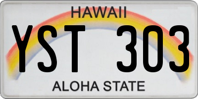 HI license plate YST303