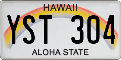 HI license plate YST304