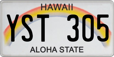 HI license plate YST305