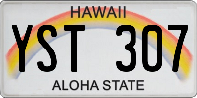HI license plate YST307