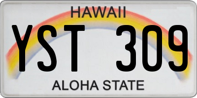 HI license plate YST309
