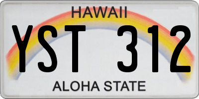 HI license plate YST312
