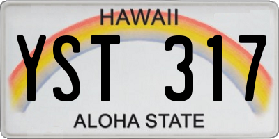 HI license plate YST317