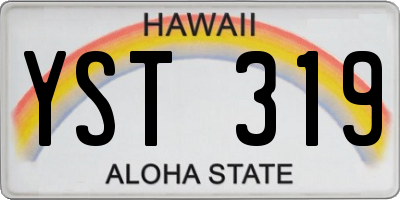 HI license plate YST319