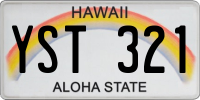 HI license plate YST321