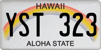 HI license plate YST323