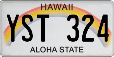 HI license plate YST324