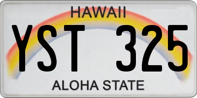 HI license plate YST325