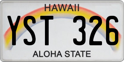HI license plate YST326