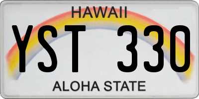HI license plate YST330