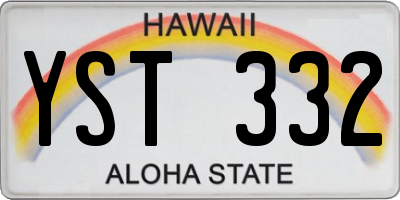 HI license plate YST332