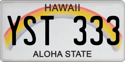 HI license plate YST333