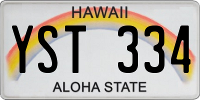 HI license plate YST334