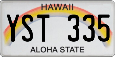 HI license plate YST335