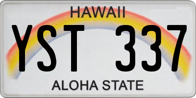 HI license plate YST337