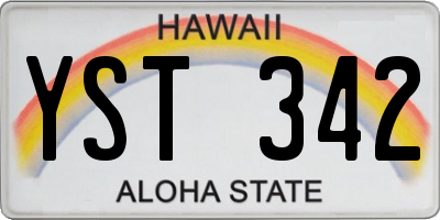 HI license plate YST342