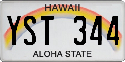 HI license plate YST344
