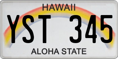 HI license plate YST345