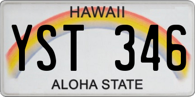 HI license plate YST346