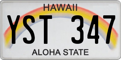 HI license plate YST347