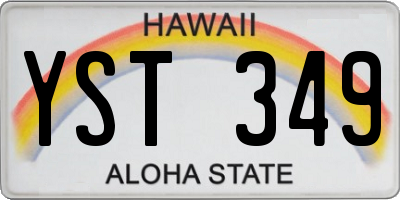 HI license plate YST349