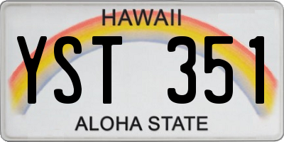HI license plate YST351
