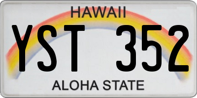 HI license plate YST352
